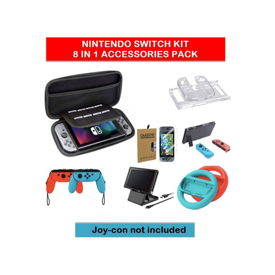 Switch Accessories Bundle - Nintendo switch Case & Screen Protector, Hard Case, Grip cases, Switch Wheels, Games Holder, Charge cable