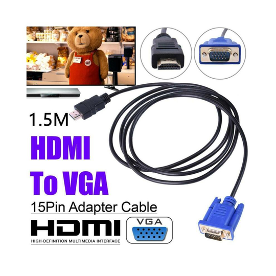 HDMI to VGA Cables HD-15 D-SUB Video Adapter HDMI for PC HDTV Monitor