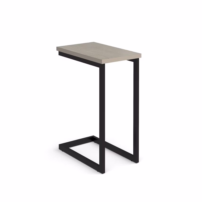 Social Spaces Buddy Laptop Table with White Frame and Shield Top, White