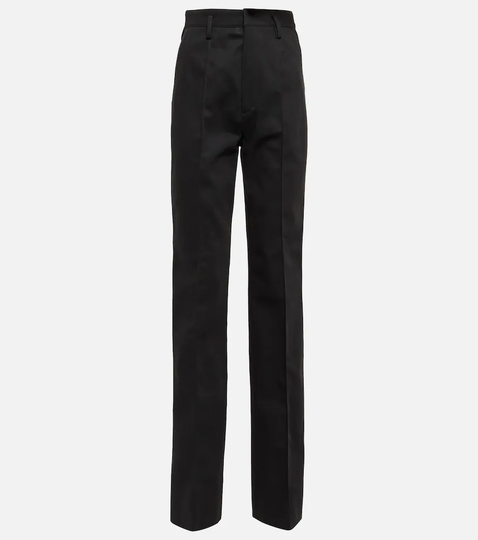 High-rise denim straight pants