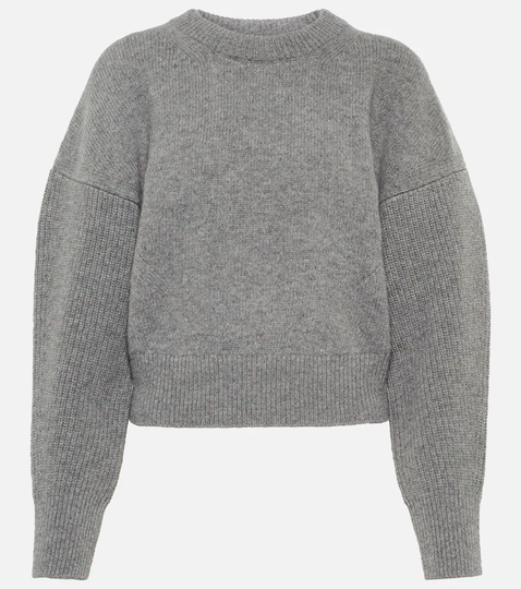 Balloon-sleeved wool sweater