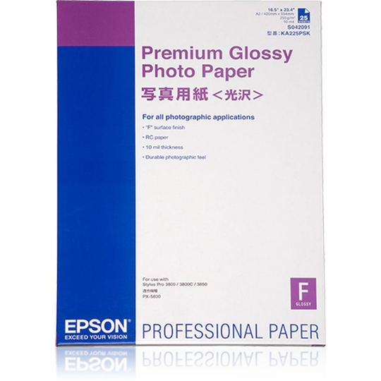 Epson Large Format Paper High Volume A2 Premium Glossy Photo Paper (25 SH