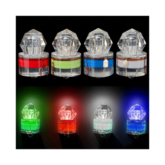 (Blue) 10X Flashing LED Fishing Lights Deep Drop Underwater Diamond Bait Lure Squid Strobe