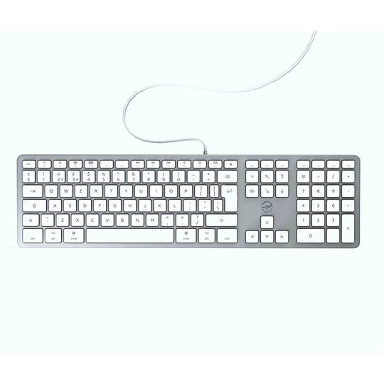 Keyboard QWERTY English Layout ideal for Mac White Silver New