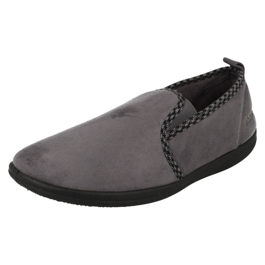 (UK 7, Grey) Mens Padders Memory Foam Full Slippers Lewis