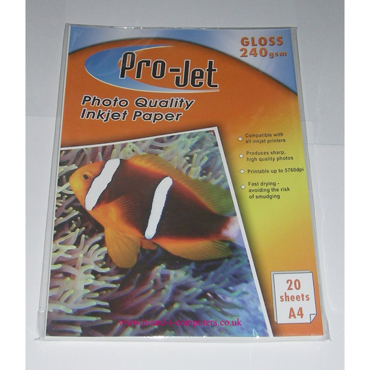 (20 Sheets) Projet A4 240gsm Gloss Photo Paper