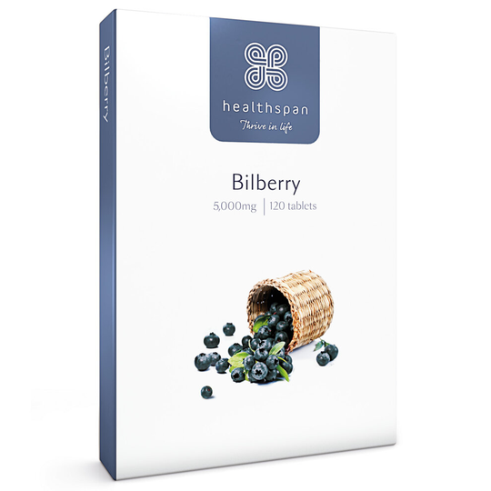 Healthspan Bilberry, 120 Tablets, Vitamin B2, Vegan