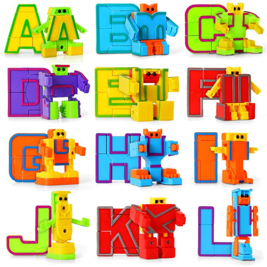 Mymiyou Alphabet Toy Educational Learning Gift Robot Figure for Preschool Kids 26 Pieces