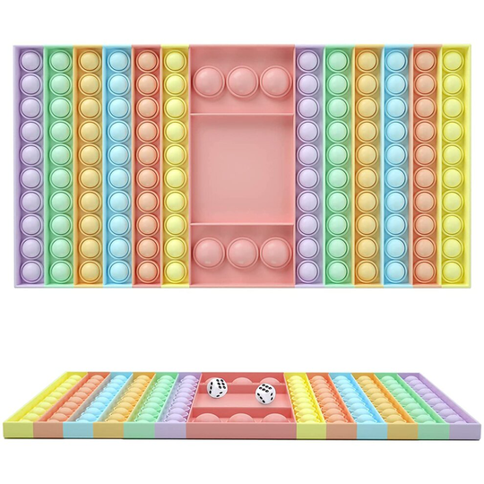 (Rainbow 2) Fidget Toy Rainbow Chess Board Pop Pop Bubble Sensory Fidget Toy for Parent-Child Time Interactive Jumbo Stress Relief Figetget Toy