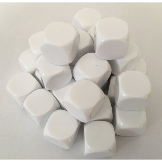 Blank Dice pack of 30 Re-writeable White