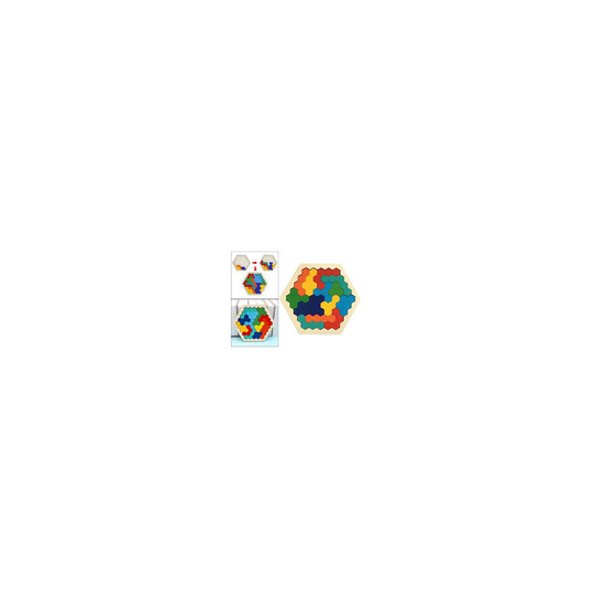 (Coloured) Wooden Hexagon Puzzle