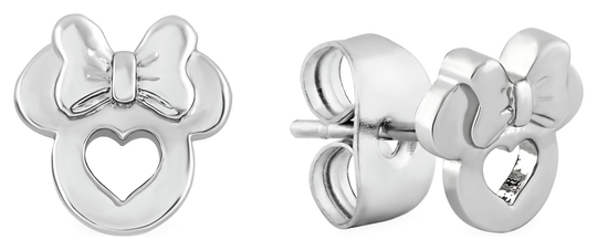 Disney Silver Plated Minnie Head Carded Stud Earrings