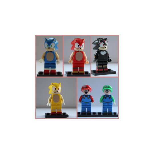 (Mario Luigi Sonic The Hedgehog Mini Figures) Cartoon Toys Video Games Fits Lego Mini Figures