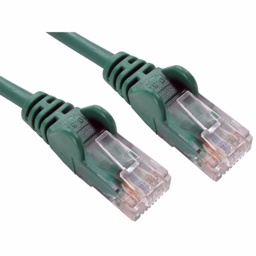 Cables Direct 5 Cables 2M Network 5E Moulded Boot Green