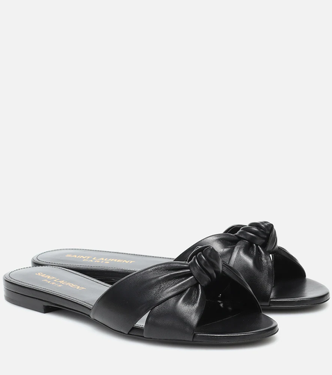 Bianca leather slides