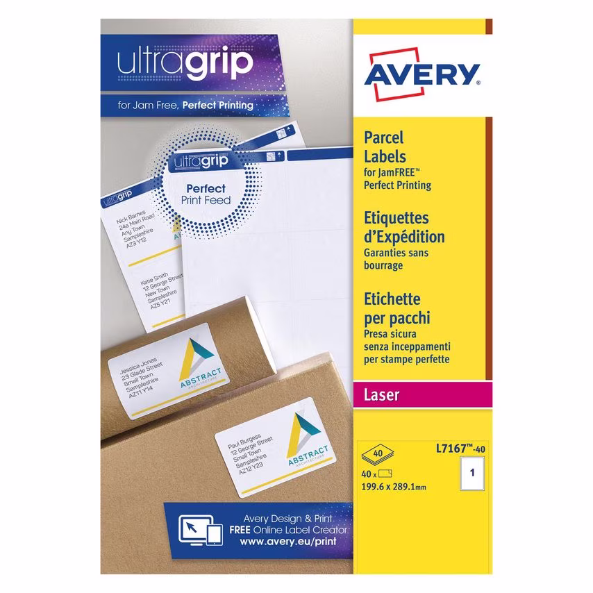 Avery Avery Laser Parcel Label 199.6x289mm 1 Per A4 Sheet White (Pack 40 Labels)