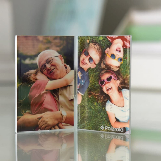 Polaroid Transparent Acrylic Photo Frame, V-Shaped for Multiple Photos