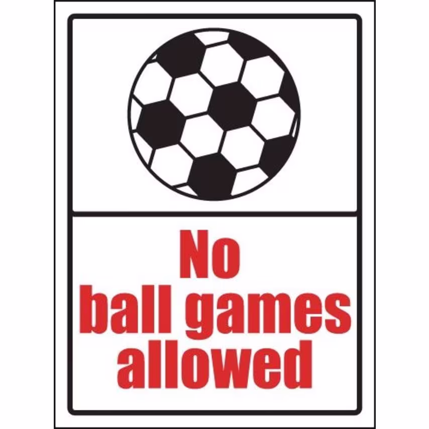 Sitesafe 400 x 300mm No Ball Games Allowed School Sign