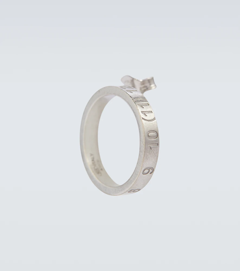 Numbers sterling silver single earring