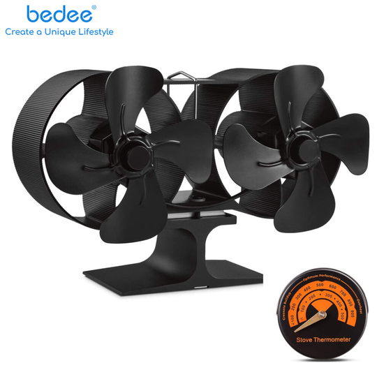 Stove Fan for Fireplace Wood Log Burner 8 Blades Heat Powered Fan