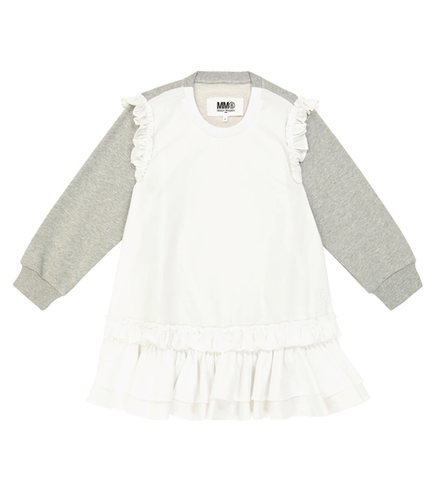 Hybrid cotton sweatshirt dress