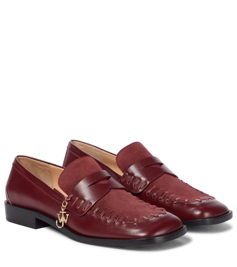 Stitch leather loafers