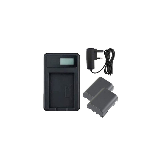 Mains Battery Charger and 2 Batteries For Canon MV830i Camcorder