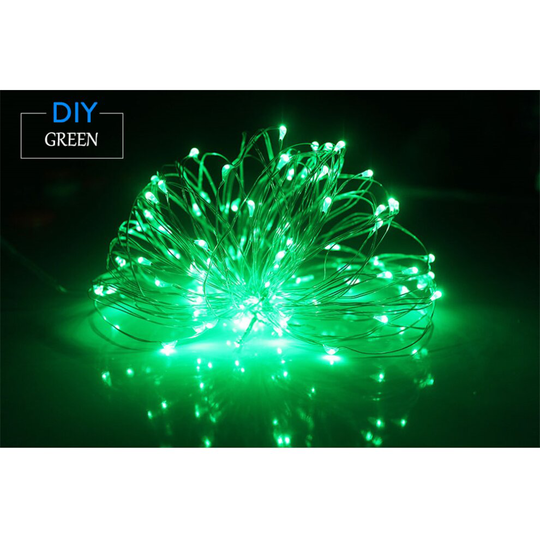 (Green) 33Ft 100 LEDs String Fairy Light Battery Powered