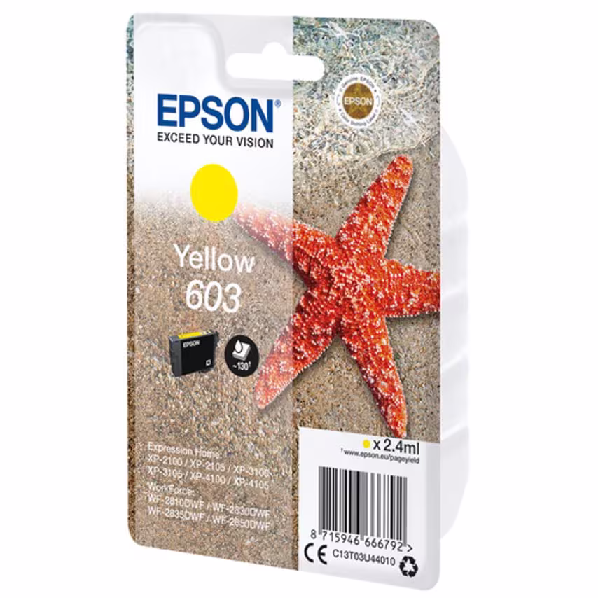 Epson Ink Low Volume Single Pack Yellow 603 Ink