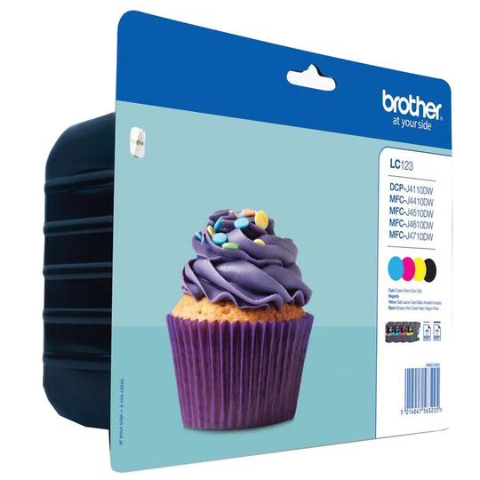 Brother LC123BKBP2 IJ Cartridge B/C/M/Y, Pack of 4