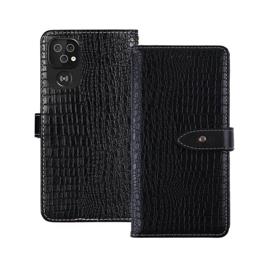 (Black) Wallet Case Crocodile Doro 8100