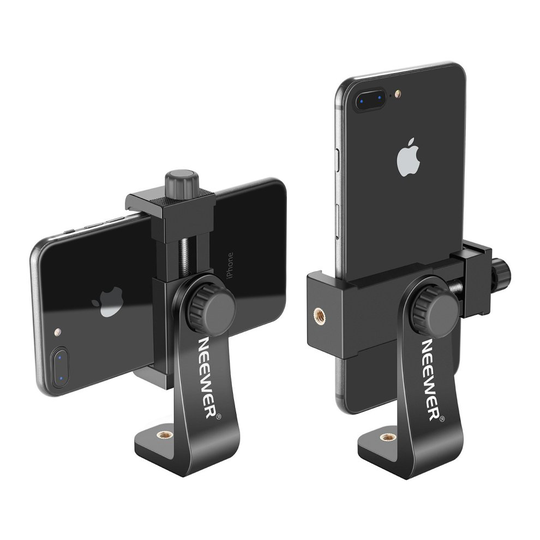 Neewer Smartphone Holder Vertical Bracket with 1/4-inch Tripod Mount - Phone Clip Tripod Adapter for X 8 7 plus 7 6 plus, Samsung S8 S7 S6 and...