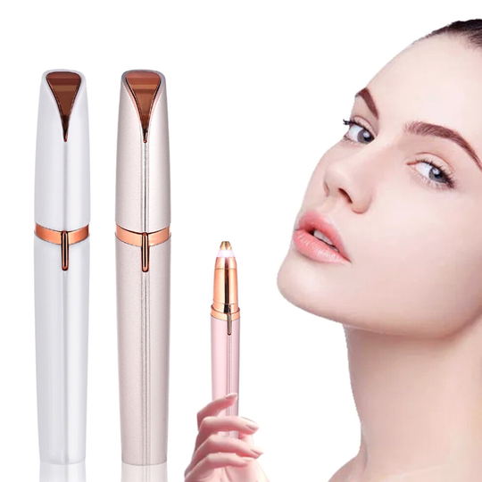(Rose Gold) New Design Electric Eyebrow Trimmer Painless Eye Brow Epilator Mini Shaver Razors Portable Facial Hair Remover For Women