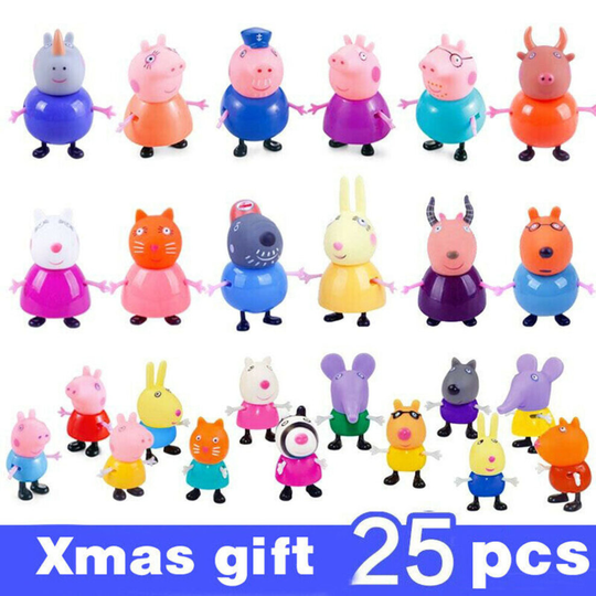 25X Xmas gift Peppa Pig Family Emily Rebecca Suzy Action Figures Toy