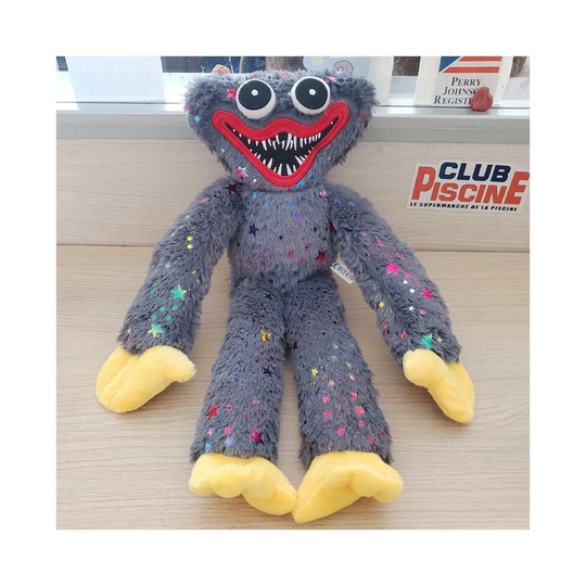 (Gray) 40cm Huggy Wuggy Plush Toy Soft Stuffed Poppy Playtime Horror Doll Kid Gift