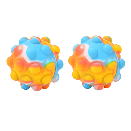 (BASKET COLOR MIXING, 2 Pcs) Pop Stress Ball 3D Fidget Toy Balls for Kids and Adults Stress Relief