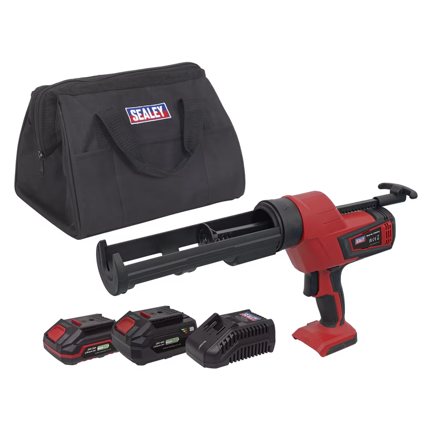Sealey Cordless 20V SV20 Series 310ml Caulking Gun Kit- 2 Batteries