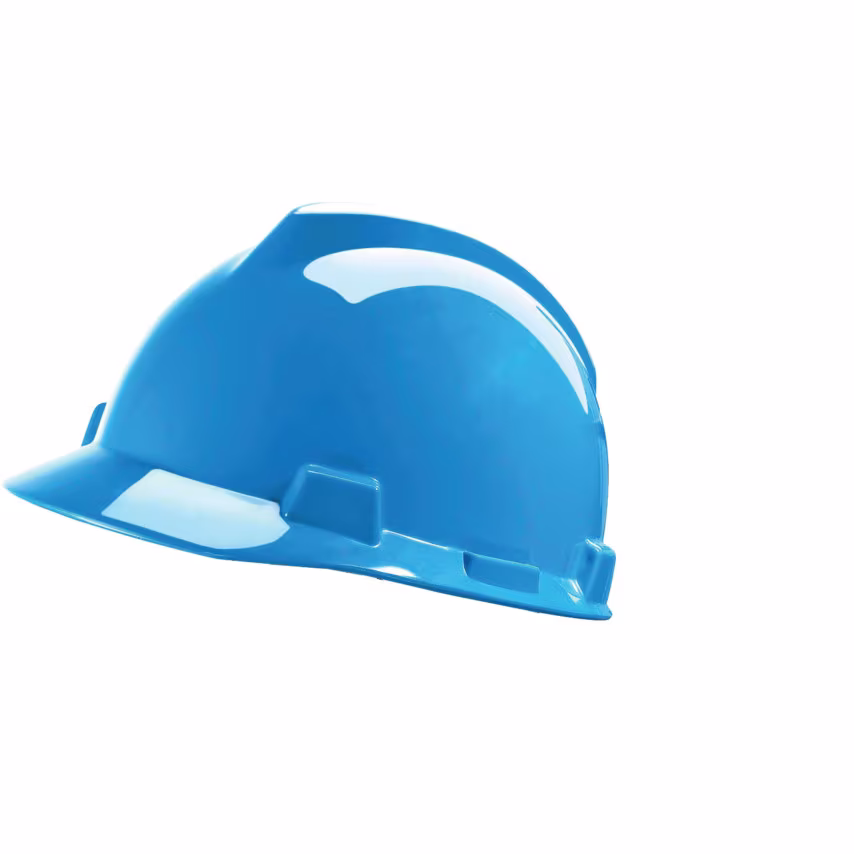 MSA GV151 V-Gard Safety Helmet, PushKey Sliding Suspension, Blue