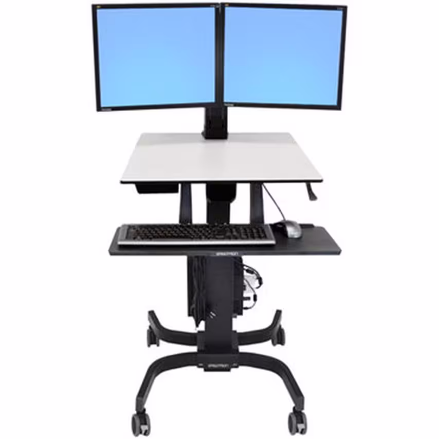 Ergotron Workfit-C Dual Sit-Stand Workstation - Cart For 2 Lcd Displays / Keyboa