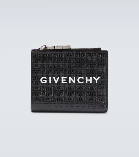 Logo embossed leather wallet