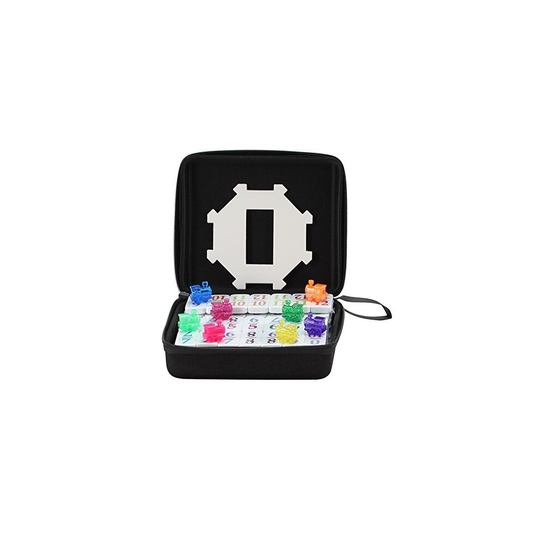 Double 12 Mexican Train Number Dominoes to Go Travel Size with Zip Up Case, Hub & 8 Domino Trains