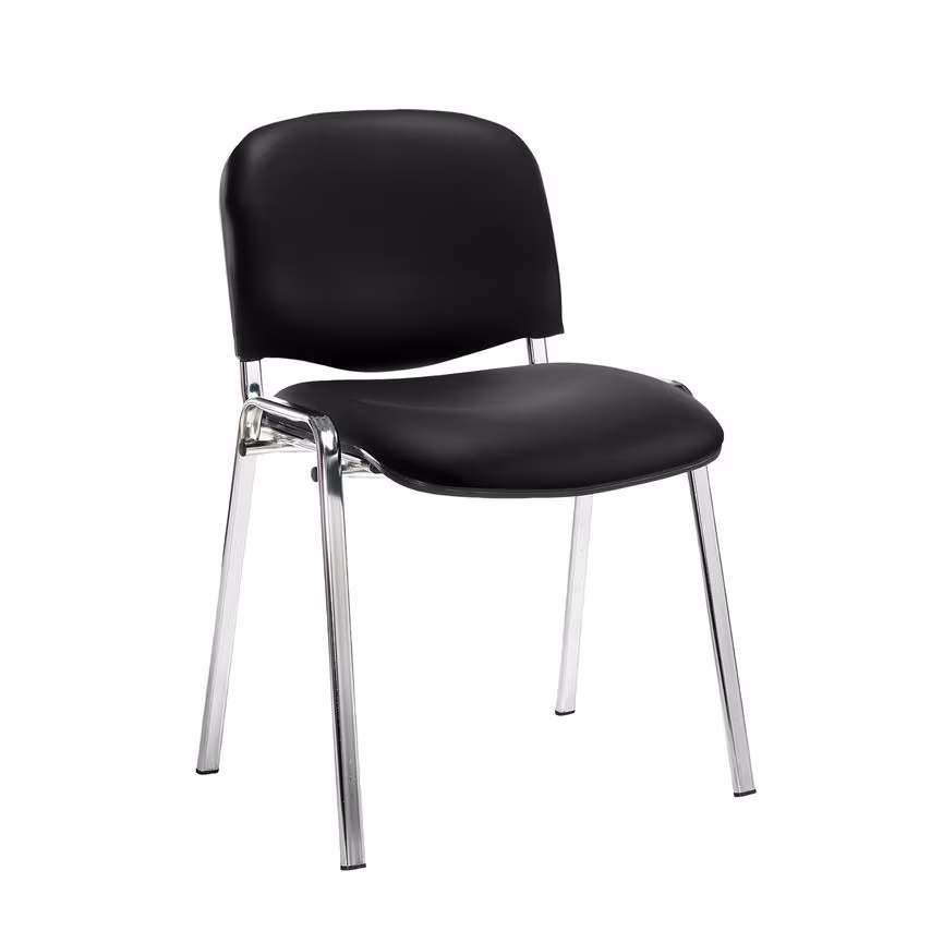 Dams MTO Taurus Plastic Meeting Room Chair with Writing Tablet - Black with Blac
