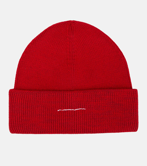 Cotton and wool-blend beanie