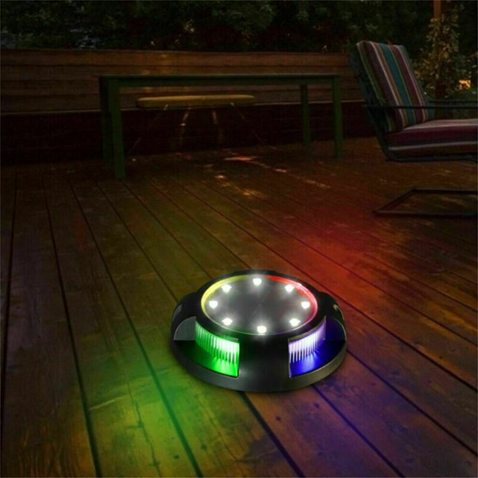 (Cool WhiteΜlticolor) 4Pcs LED Solar Power Flat Buried Light Ground Lamp
