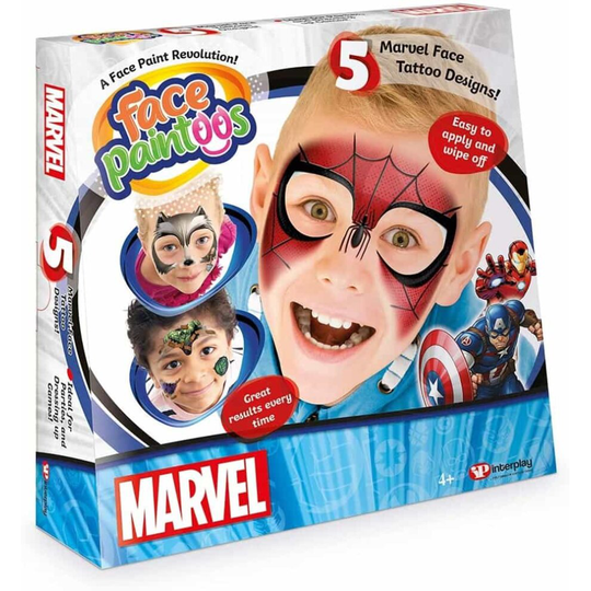 Face Paintoos Disney Marvel Edition With 5 Marvel Characters And Designs, For Age 4 Years And Up- Multicolor