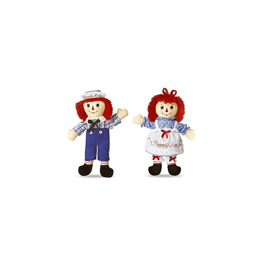 Bundle of 2 Aurora Dolls - Large 16'' Classic Raggedy Ann and Raggedy Andy