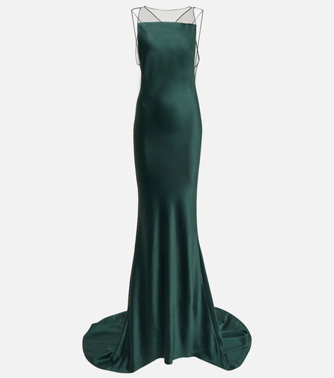 Open-back satin gown