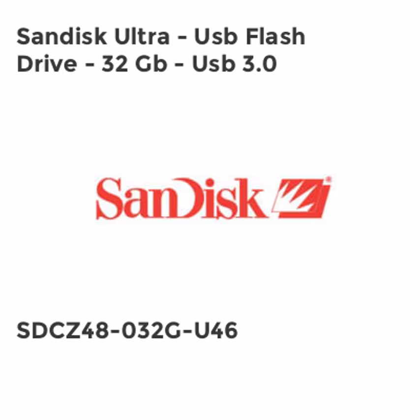 Sandisk Ultra - Usb Flash Drive - 32 Gb - Usb 3.0