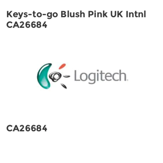 Logitech Keys-to-go Blush Pink UK Intnl CA26684- you get 3