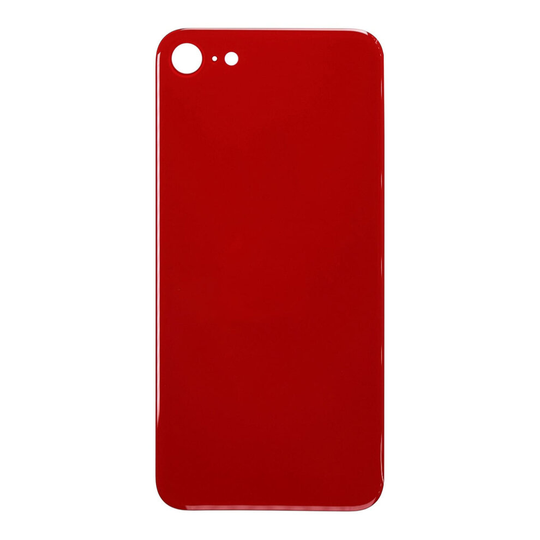 For iPhone SE 2020 - Rear Glass Back Cover - Big Hole - Red